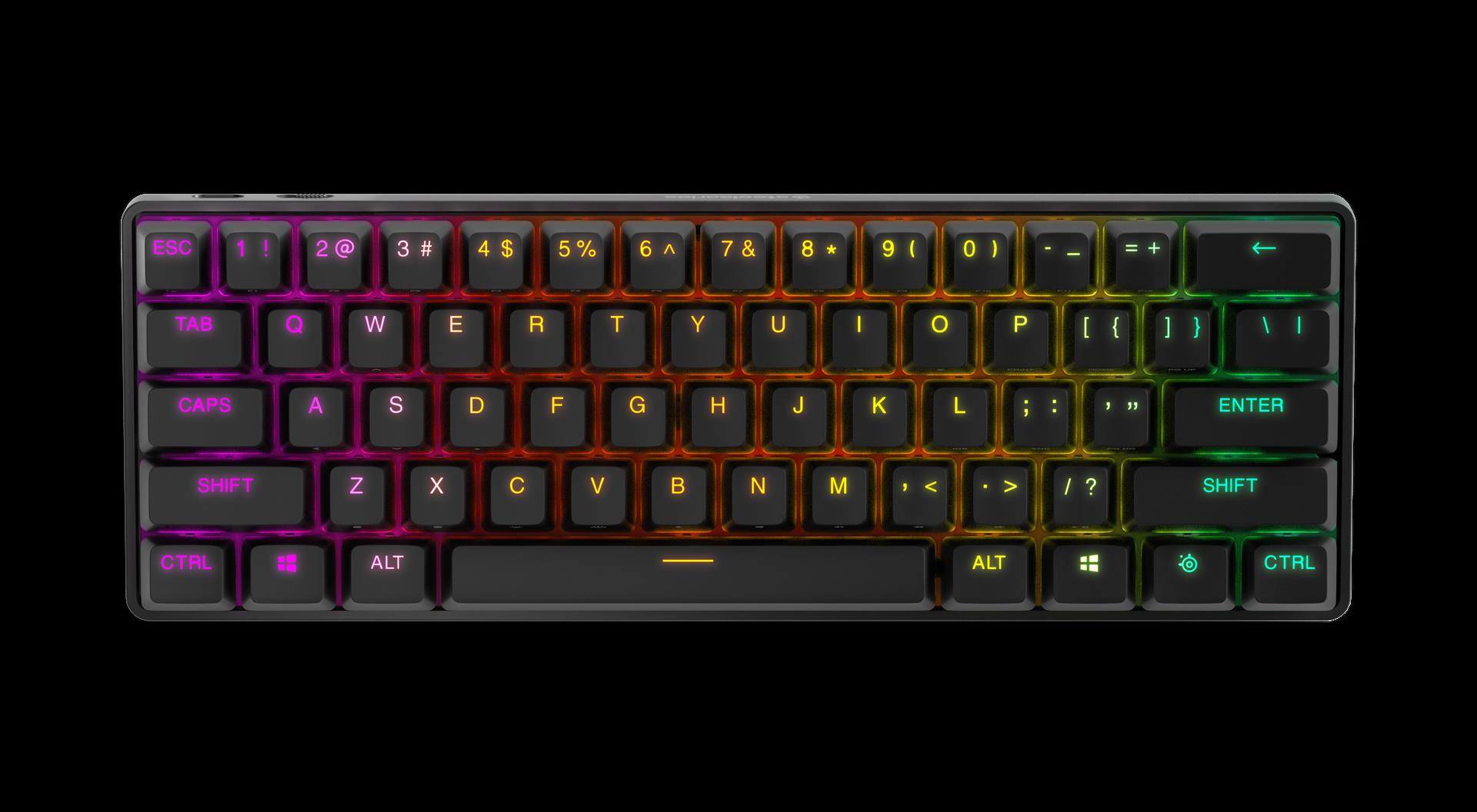 Купить SteelSeries Apex Pro Mini Wireless - Tastatur - 60% - backlit - kabellos - 2.4 GHz, USB-C, Bluetooth 5.0 - Nordisch - Tastenschalter: OmniPoint 2.0 Adjustable - Box (64846) в магазине wardena.ru