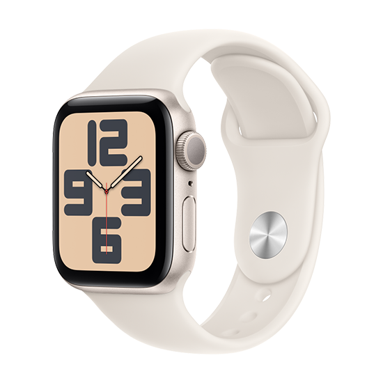 Купить Watch Apple Watch SE (2024) GPS 40mm Starlight Aluminium Case with Sport Band S/M - Starlight (MXEF3QH/A) в магазине wardena.ru