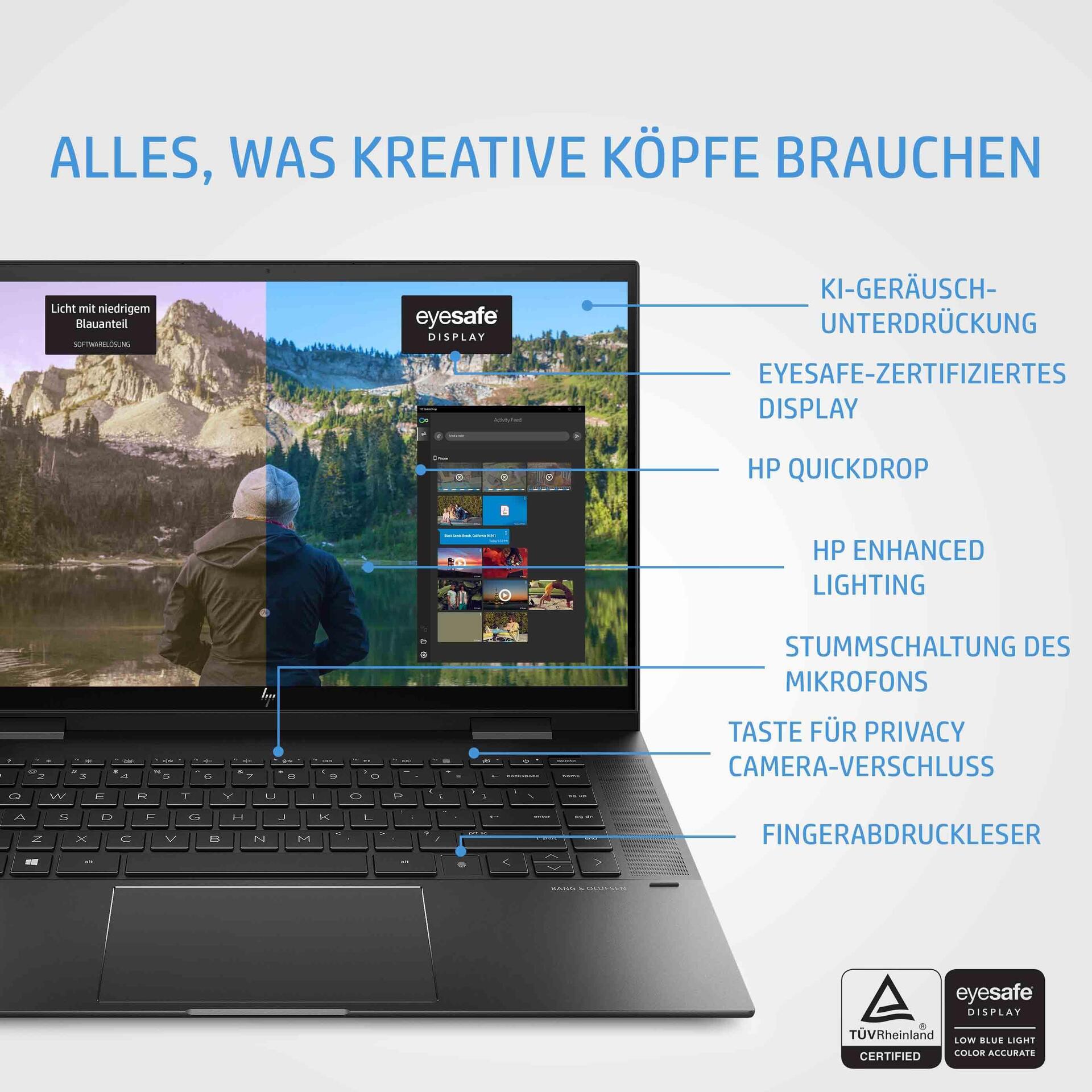 Купить HP ENVY x360 15-eu0556ng - Flip-Design - Ryzen 5 5500U / 2,1 GHz - Win 10 Home 64-bit Plus - Radeon Graphics - 16GB RAM - 512GB SSD NVMe, HP Value - 39,6 cm (15.6") IPS Touchscreen 1920 x 1080 (Full HD) - Wi-Fi 6 - sandg (4K244EA#ABD) в магазине wardena.ru