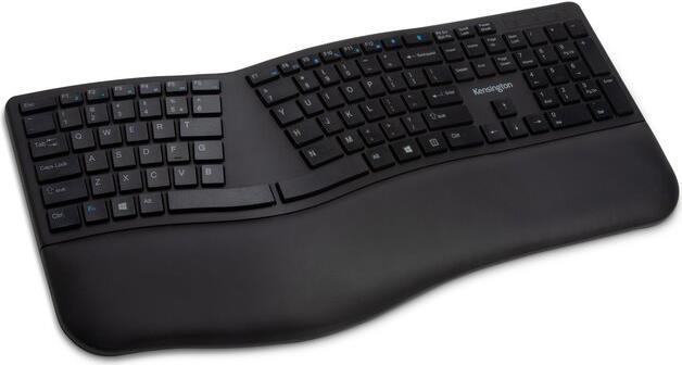 Купить Kensington Pro Fit Ergo Wireless Keyboard - Tastatur - kabellos - 2.4 GHz, Bluetooth 4.2 - Französisch - Schwarz (K75401FR) в магазине wardena.ru