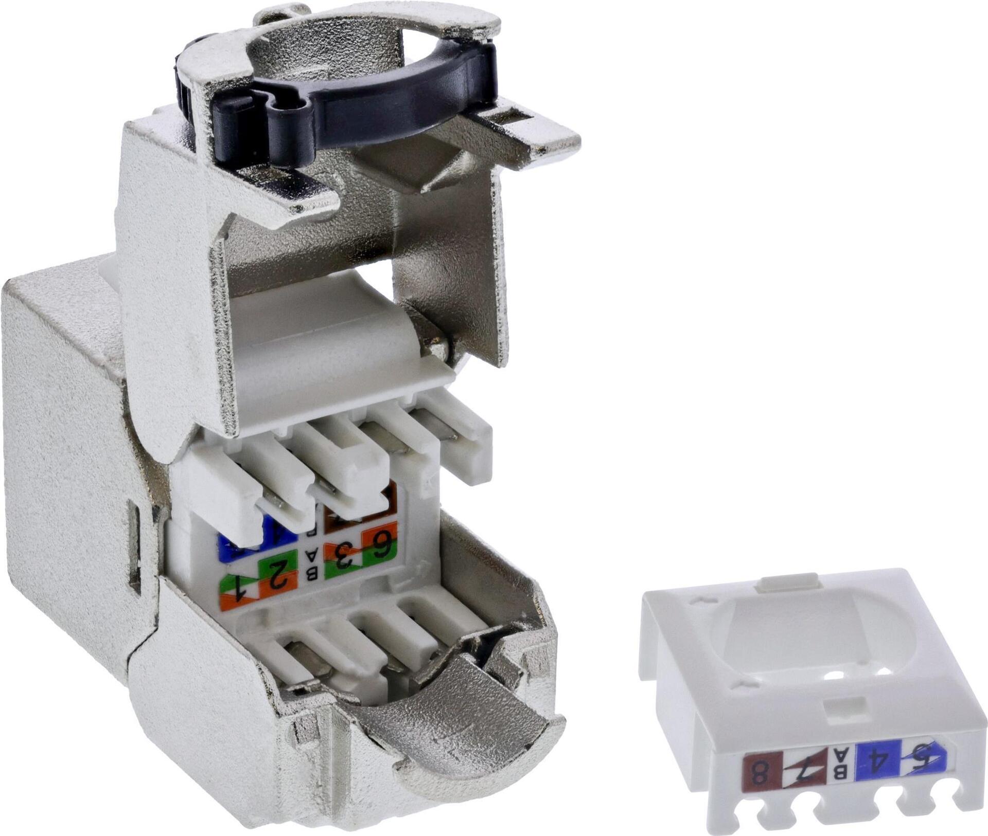 Купить 24er Bulk-Pack InLine® Keystone RJ45 Buchse Slim, SNAP-In, Cat.8.1, integrierter Kabelbinder (B-76202Q) в магазине wardena.ru