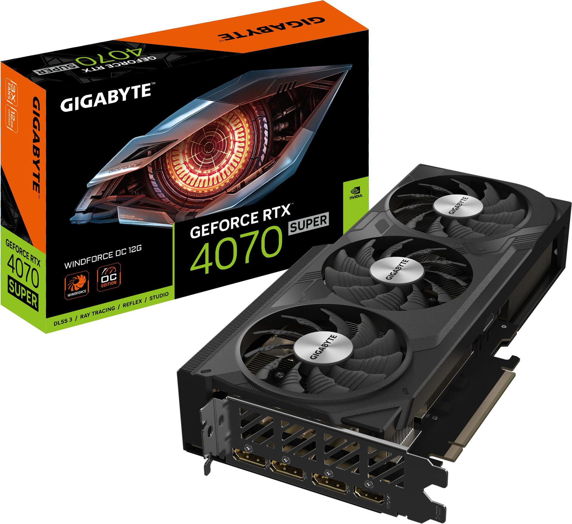 Купить Gigabyte GeForce RTX 4070 SUPER WINDFORCE OC 12G - GeForce RTX 4070 SUPER - 12 GB - GDDR6X - 192 Bit - 7680 x 4320 Pixel - PCI Express 4.0 (GV-N407SWF3OC-12GD) в магазине wardena.ru
