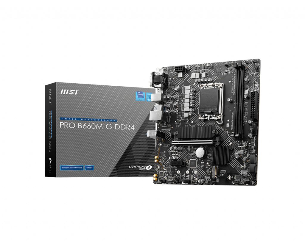 Купить MSI PRO B660M-G DDR4 - Motherboard - micro ATX - LGA1700-Sockel - B660 Chipsatz - USB 3.2 Gen 1 - 2.5 Gigabit LAN - Onboard-Grafik (CPU erforderlich) - HD Audio (8-Kanal) (7D45-001R) в магазине wardena.ru