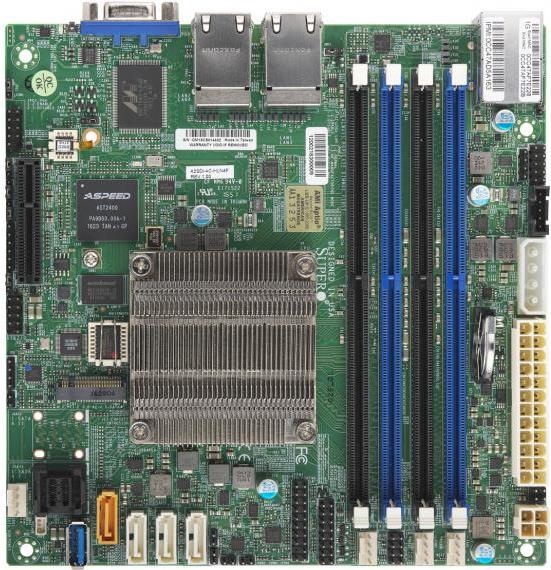 Купить SUPERMICRO A2SDi-4C-HLN4F - Motherboard - Mini-ITX - Intel Atom C3558 - USB 3.0 - 4 x Gigabit LAN - Onboard-Grafik (MBD-A2SDI-4C-HLN4F-B) в магазине wardena.ru