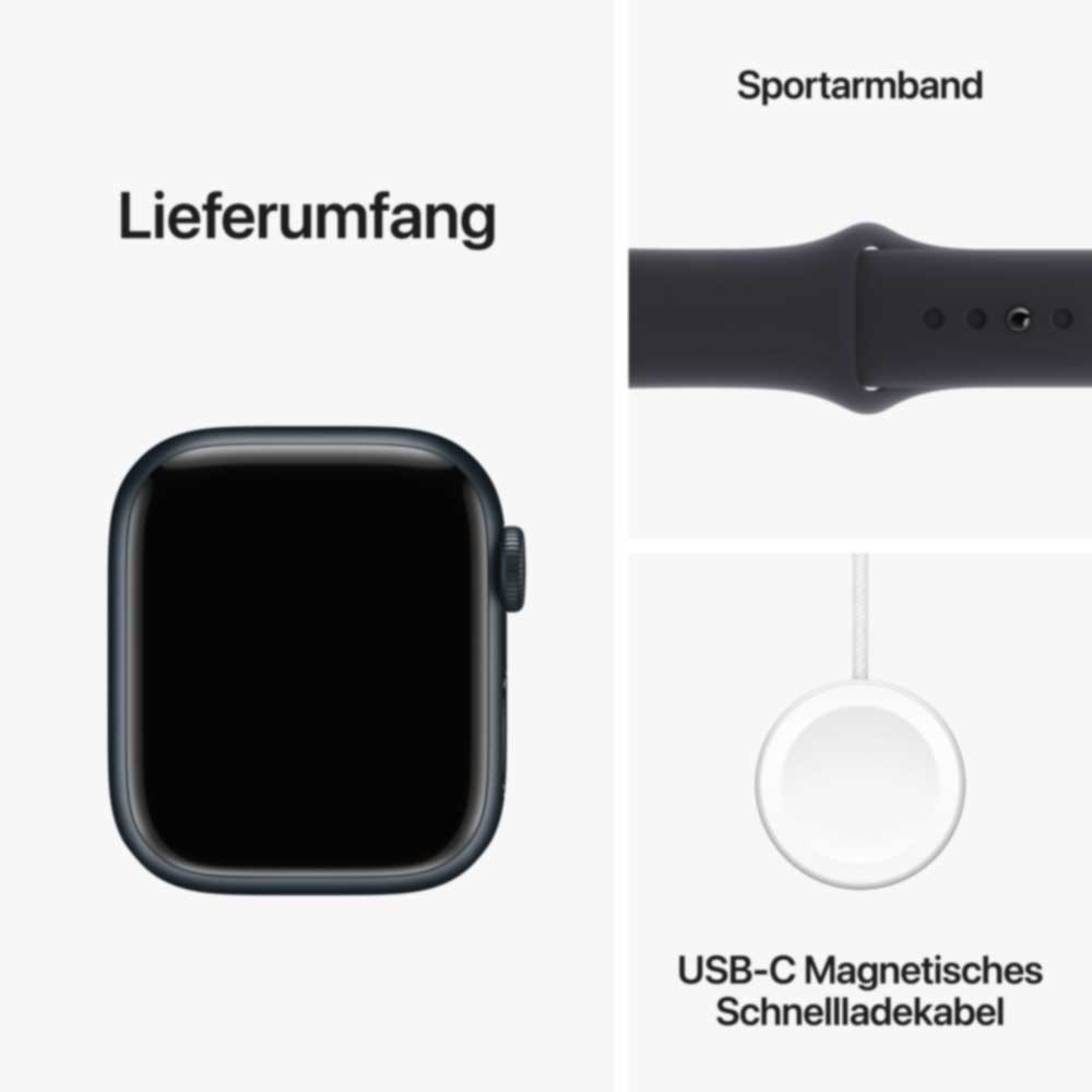 Купить APPLE Watch Series 9 GPS + Cellular 41mm Midnight Aluminium Case with Midnight Sport Band - S/M (MRHR3QF/A) в магазине wardena.ru