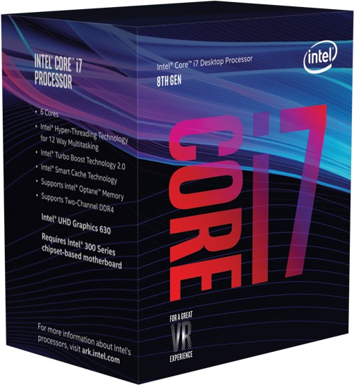 Купить Intel Core i7 8700K - Sockel 1151 - 12MB Cache - 3,7GHz - retail (BX80684I78700K) в магазине wardena.ru