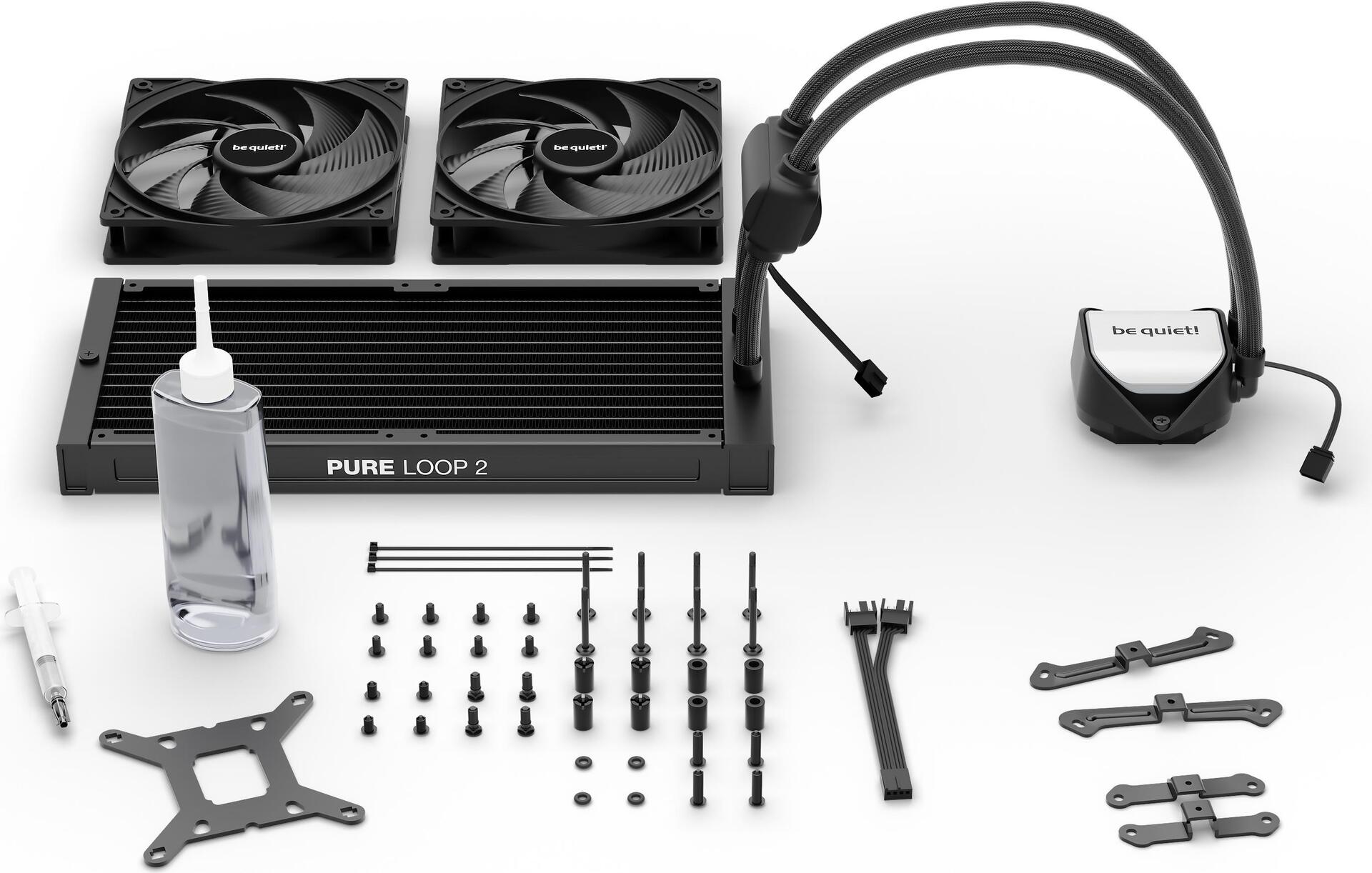 Купить be quiet! Pure Loop 2 - Prozessor-Flüssigkeitskühlsystem - Kühlergröße: 280 mm - (für: LGA1155, LGA1150, LGA1151, AM4, LGA1200, LGA1700, AM5) - Kupfer - 140 mm - Schwarz (BW018) в магазине wardena.ru