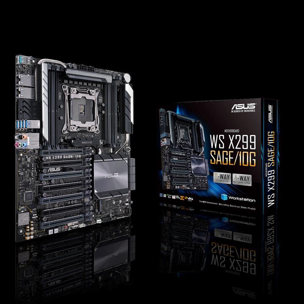 Купить ASUS WS X299 SAGE/10G - Motherboard - SSI CEB - LGA2066 Socket - X299 - USB 3.1 Gen 1, USB-C Gen2, USB 3.1 Gen 2 - 2 x 10 Gigabit LAN - HD Audio (8-Kanal) (90SW00H0-M0EAY0) в магазине wardena.ru