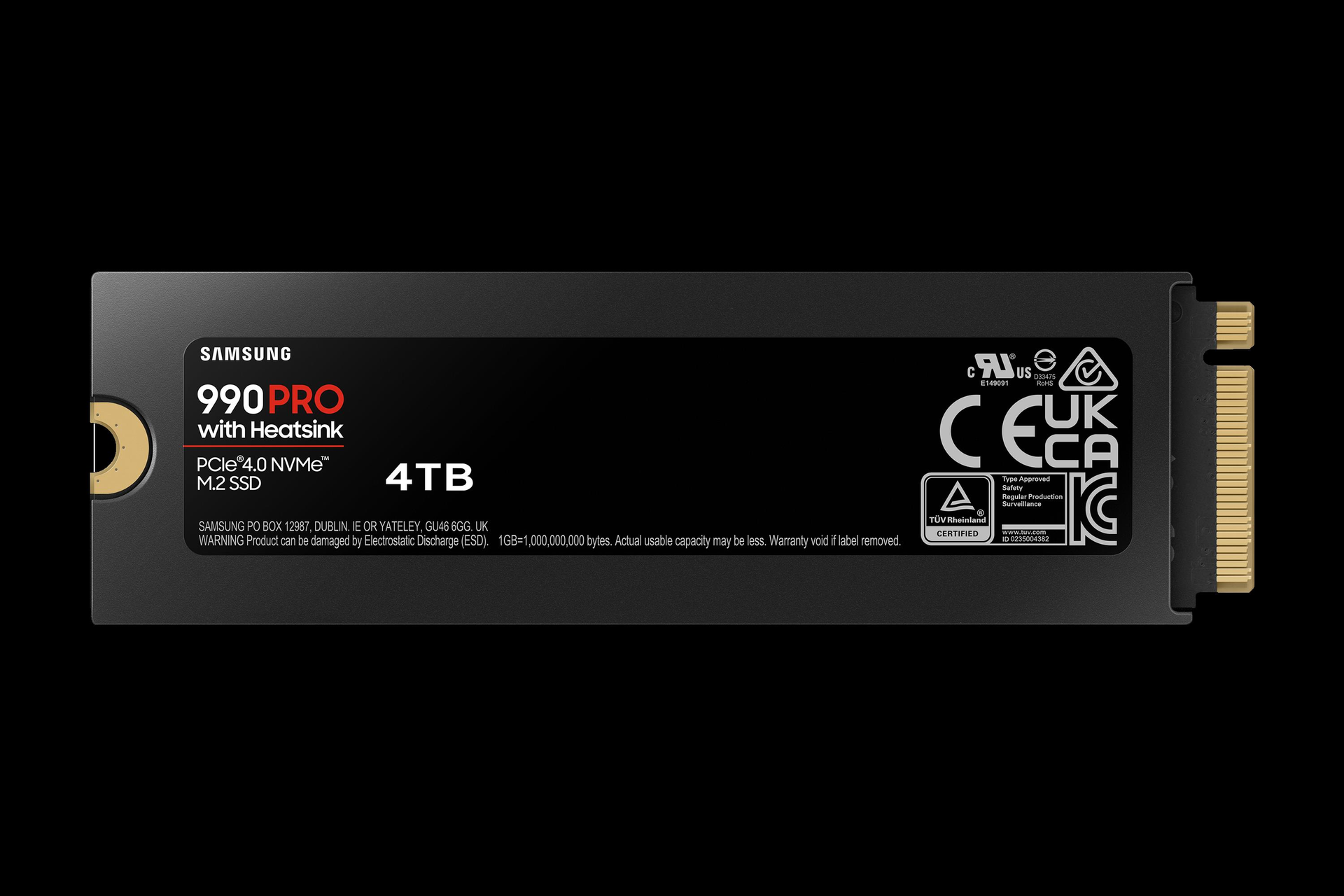 Купить Samsung 990 PRO MZ-V9P4T0GW - SSD - verschlüsselt - 4 TB - intern - M.2 2280 - PCIe 4.0 x4 (NVMe) - 256-Bit-AES - TCG Opal Encryption 2.0 - integrierter Kühlkörper (MZ-V9P4T0GW) в магазине wardena.ru