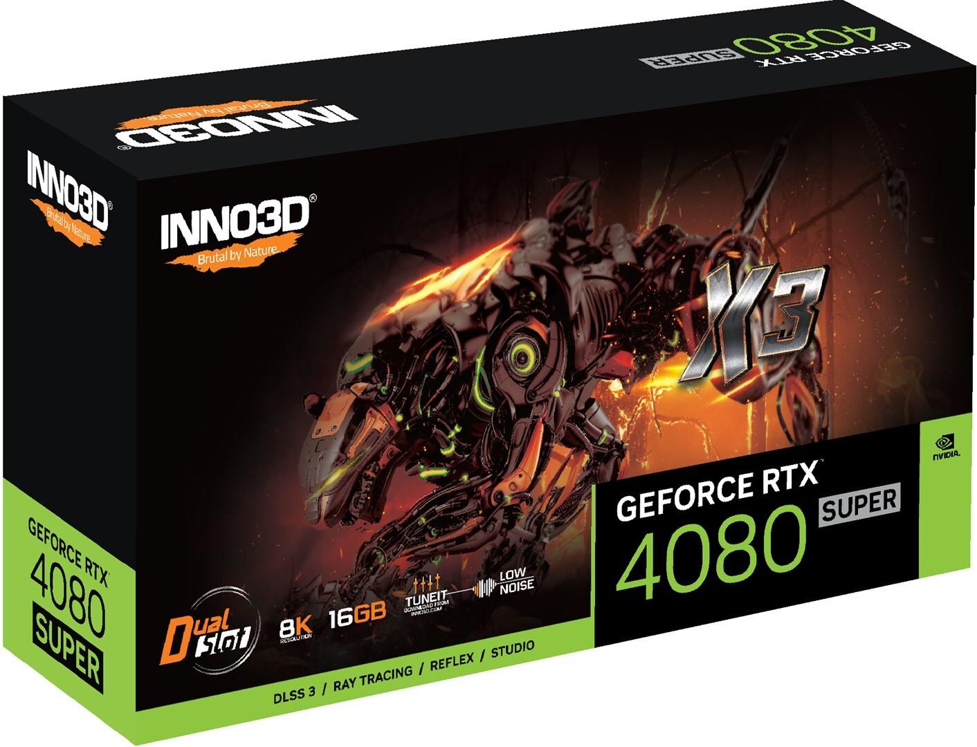 Купить Inno3D GEFORCE RTX 4080 SUPER X3 - GeForce RTX 4080 SUPER - 16 GB - GDDR6X - 256 Bit - 7680 x 4320 Pixel - PCI Express x16 4.0 (N408S3-166X-18703552) в магазине wardena.ru