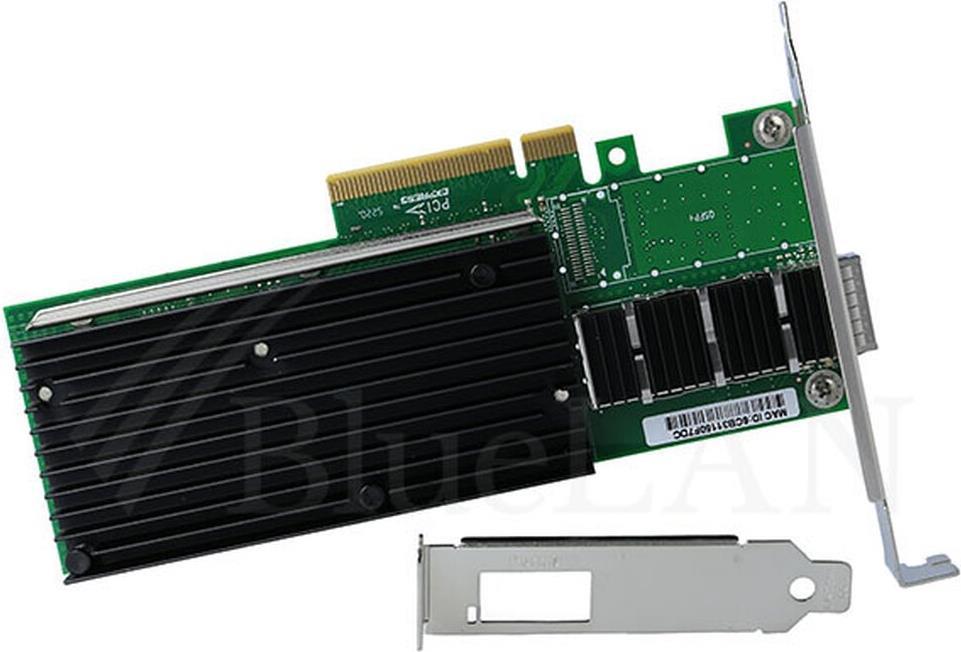 Купить BlueLAN Converged Network Adapter XL710-QDA1, Ethernet, FCoE, 40GbE Single Port QSFP, Chipsatz: Intel XL710, PCIe 3.0, x8 Lane, Betriebssystem: Windows, Linux, FreeBSD, Virtualisierung: VMware ESXi, SLSE (BLCNADAC05) в магазине wardena.ru