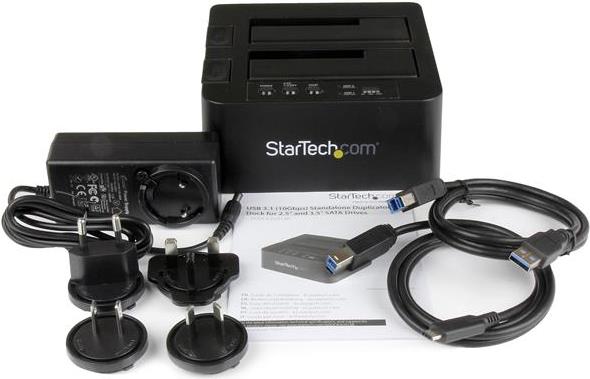 Купить StarTech.com "USB 3,1 (10 Gbit/s) Duplizierer Dockingstation für 2.5"" & 3.5"" SATA SSD/HDD Laufwerke - Clone / Kopierstation bis zu 28GB/min " - Festplattenduplikator - 2 Schächte (SATA-300) (SDOCK2U313R) в магазине wardena.ru
