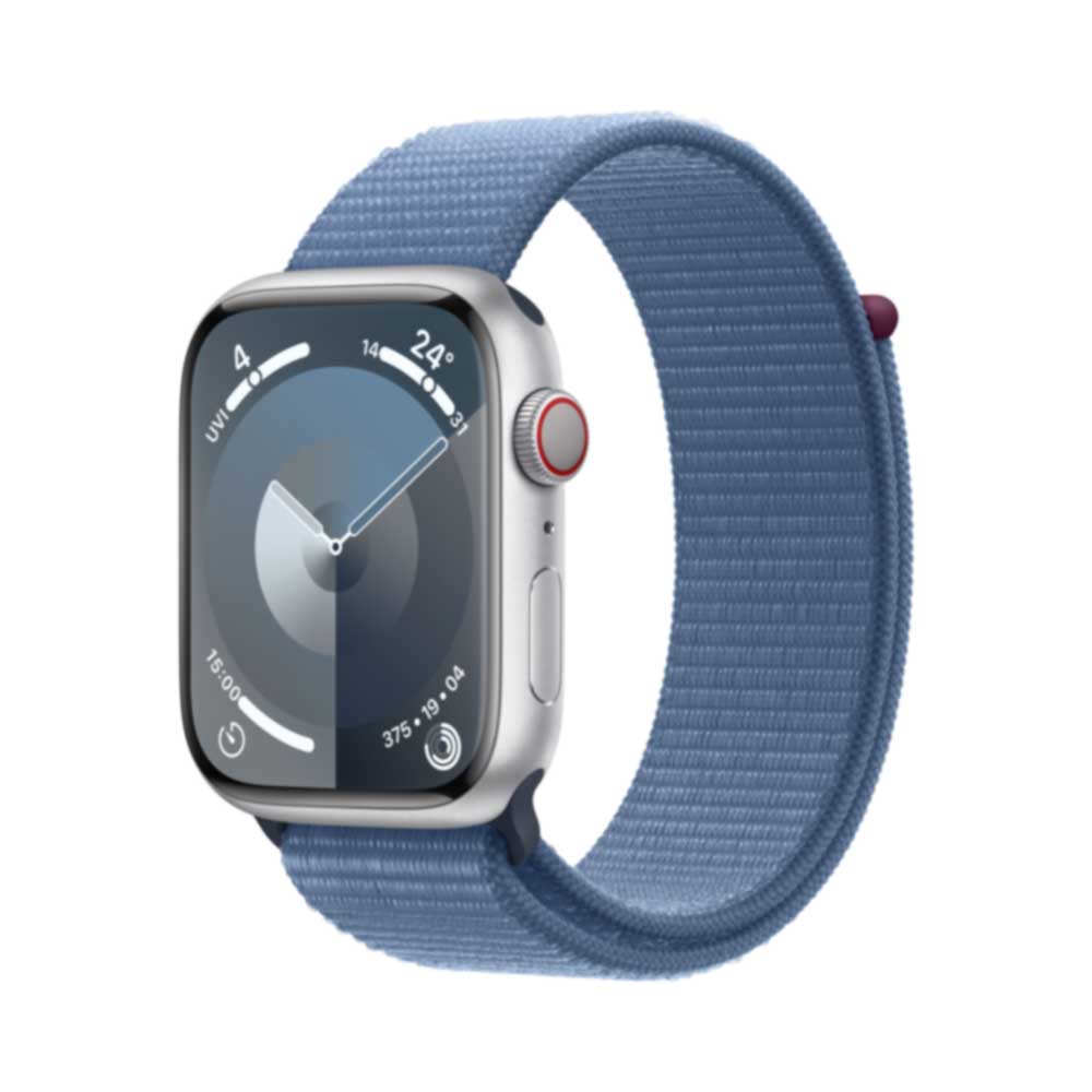 Купить APPLE Watch Series 9 GPS + Cellular 45mm Silver Aluminium Case with Winter Blue Sport Loop (MRMJ3QF/A) в магазине wardena.ru