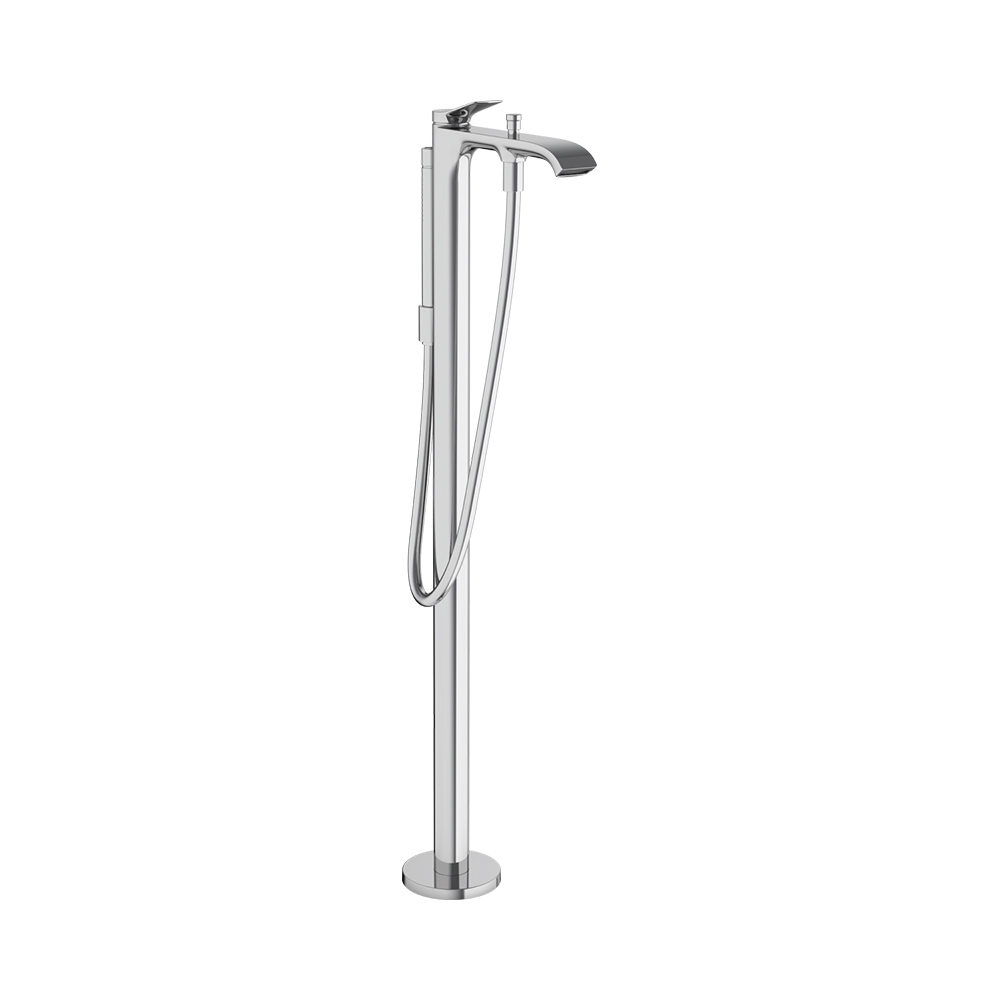 Купить Hansgrohe Vivenis Смеситель для ванны однорычажный напольный черный матовый 75445670 в магазине wardena.ru