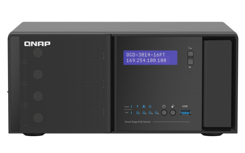 Купить QNAP QGD-3014-16PT - Switch - Smart - 16 x 10/100/1000 (PoE+) + 2 x Kombi-Gigabit-SFP - Desktop - PoE+ (140 W) (QGD-3014-16PT-8G) в магазине wardena.ru