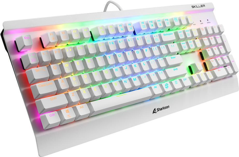 Купить Sharkoon SKILLER SGK3 Tastatur USB QWERTY Englisch Weiß (4044951032174) в магазине wardena.ru
