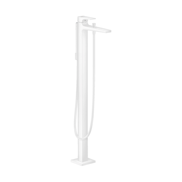 Купить Hansgrohe Metropol Смеситель для ванны однорычажный напольный с рычаговой рукояткой белый матовый 32532700 в магазине wardena.ru