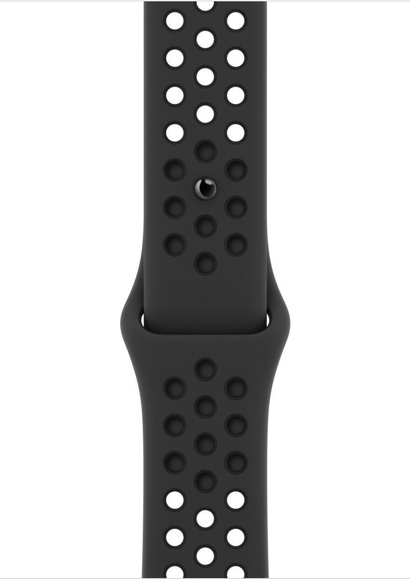 Купить Apple Watch Nike SE (GPS) - 44 mm - Space grau Aluminium - intelligente Uhr mit Nike Sportband - Flouroelastomer - anthrazit/schwarz - Bandgröße: S/M/L - 32GB - Wi-Fi, Bluetooth - 36,2 g (MKQ83FD/A) в магазине wardena.ru