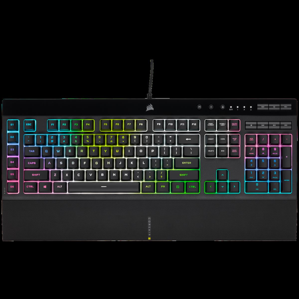 Купить CORSAIR Gaming K55 RGB PRO XT - Tastatur - Hintergrundbeleuchtung - USB - Deutsch - Schwarz (CH-9226715-DE) в магазине wardena.ru