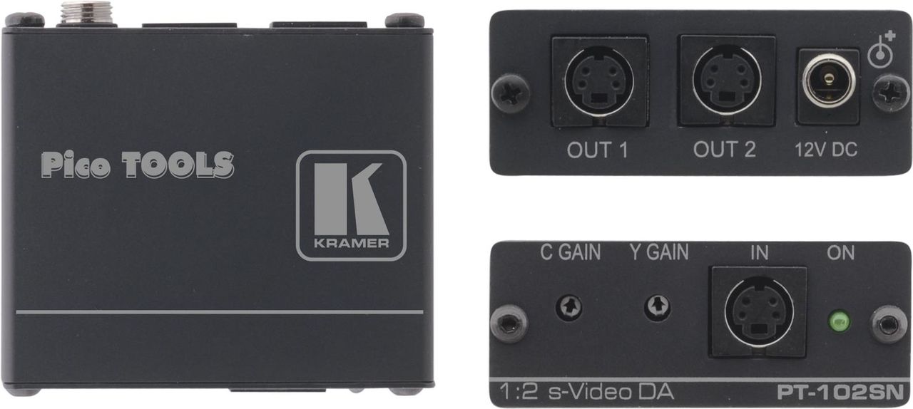 Купить Kramer PicoTOOLS PT-102SN 1:2 s-Video Distribution Amplifier - Video-Verteiler - 2 x S-Video - Desktop (90-781090) в магазине wardena.ru