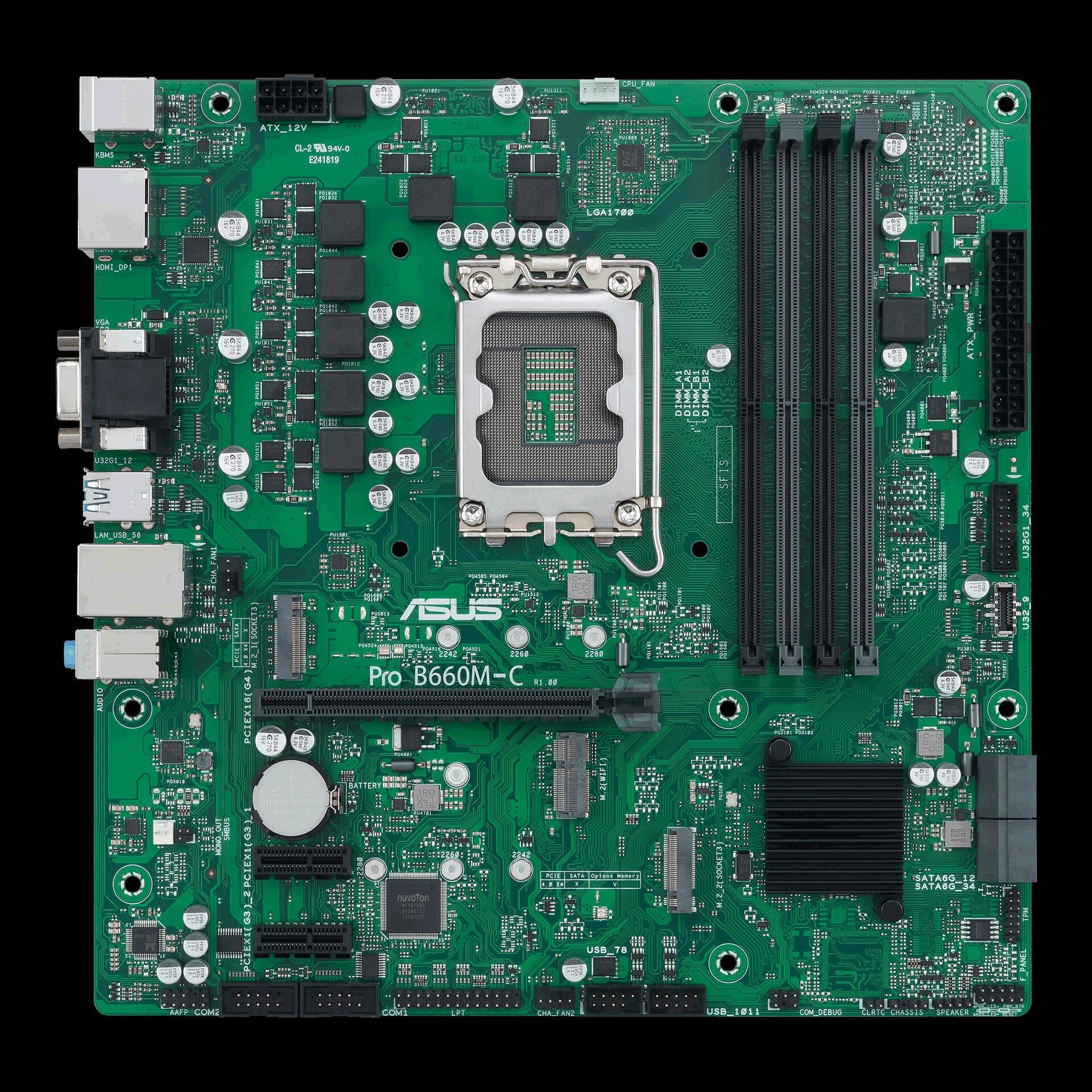 Купить ASUS Pro B660M-C-CSM - Motherboard - micro ATX - LGA1700-Sockel - B660 Chipsatz - USB-C Gen1, USB 3,2 Gen 1 - Gigabit LAN - Onboard-Grafik (CPU erforderlich) - HD Audio (8-Kanal) (90MB1BW0-M0EAYC) в магазине wardena.ru