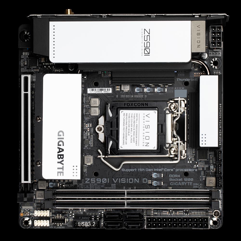 Купить Gigabyte Z590I VISION D - Intel - LGA 1200 - Intel® Celeron® - Intel® Core™ i3 - Intel Core i5 - Intel Core i7 - Intel Core i9 - Intel® Pentium® - LGA 1200 (Socket H5) - DDR4-SDRAM - DIMM (Z590I VISION D) в магазине wardena.ru