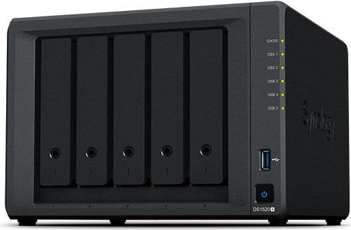 Купить Synology Disk Station DS1520+ - NAS-Server - 5 Schächte - SATA 6Gb/s - RAID 0, 1, 5, 6, 10, JBOD - RAM 8 GB - Gigabit Ethernet - iSCSI в магазине wardena.ru