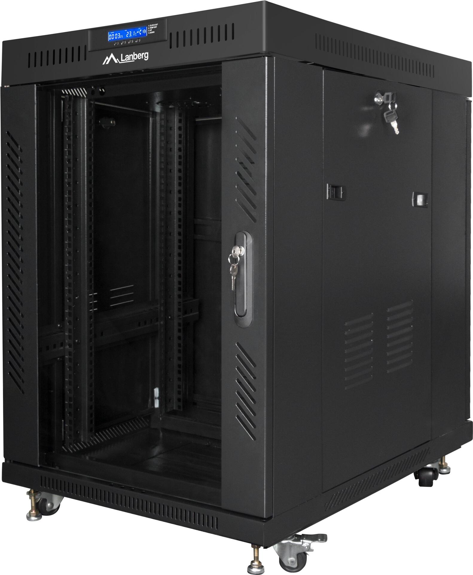 Купить Lanberg FF01-8015-12BL Rack 15U Freistehendes Gestell Schwarz (FF01-8015-12BL) в магазине wardena.ru