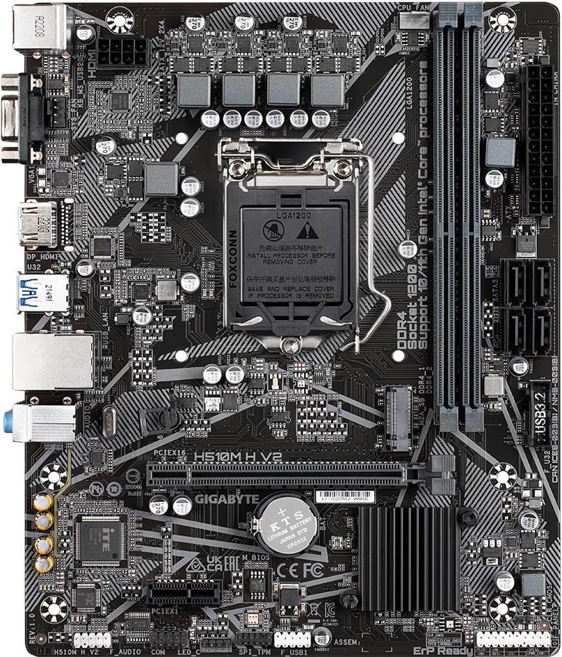Купить GIGABYTE H510M H V2 LGA1200 mATX MB 2xDDR4 4xSATA 1xM.2 (H510M H V2) в магазине wardena.ru