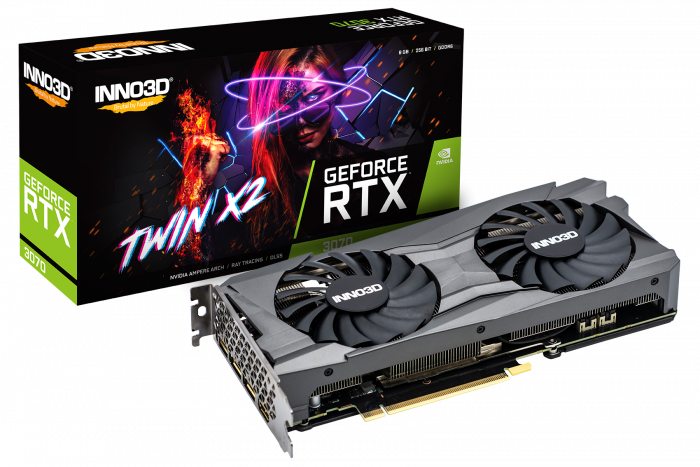 Купить Inno3D GeForce RTX 3070 Twin X2 LHR - Grafikkarten - GF RTX 3070 - 8 GB GDDR6 - PCIe 4.0 x16 - HDMI, 3 x DisplayPort (N30702-08D6-171032LH) в магазине wardena.ru