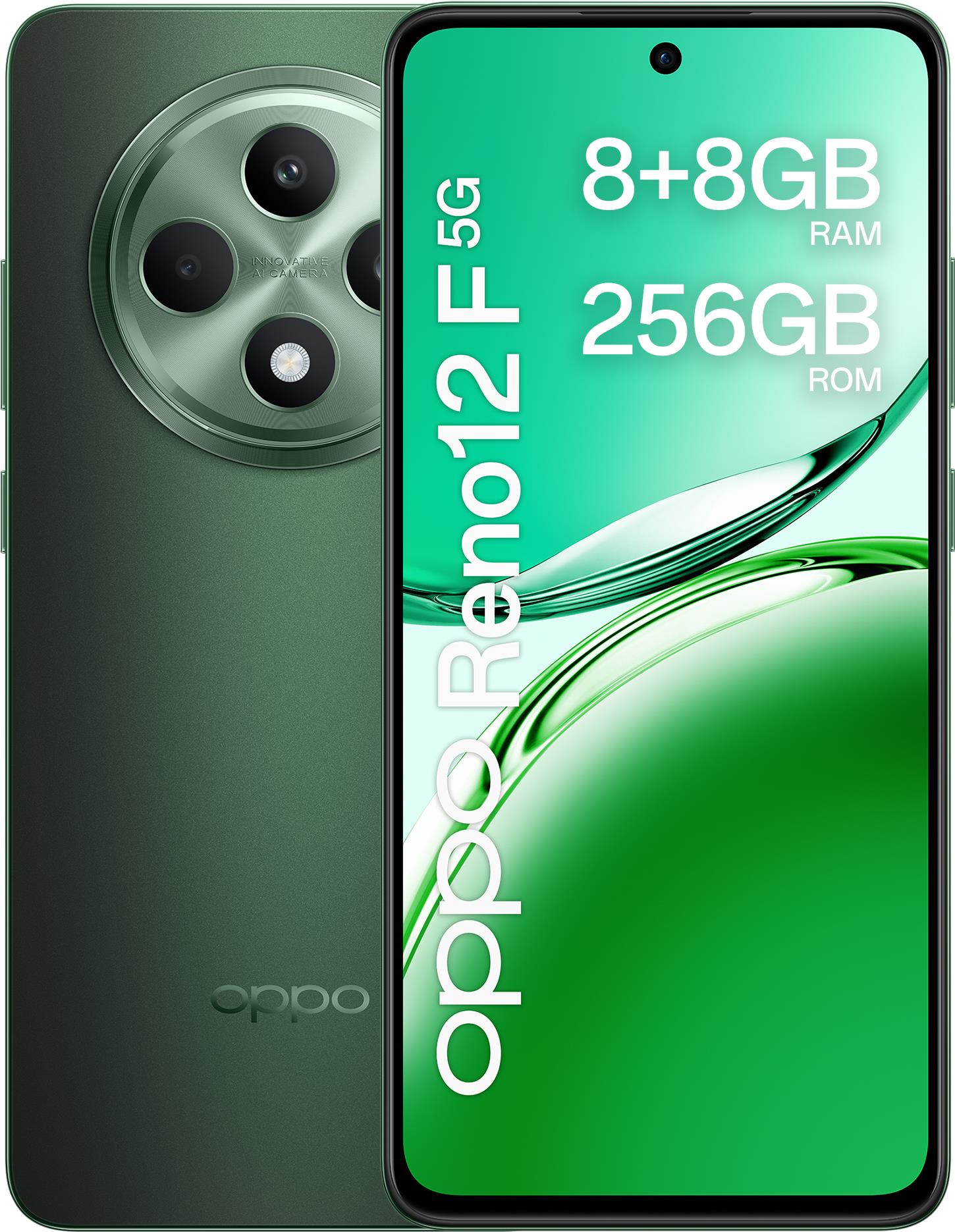 Купить OPPO Reno12 F 5G 16,9 cm (6.67") Dual-SIM Android 14 USB Typ-C 8 GB 256 GB 5000 mAh Grün (110010233413) в магазине wardena.ru