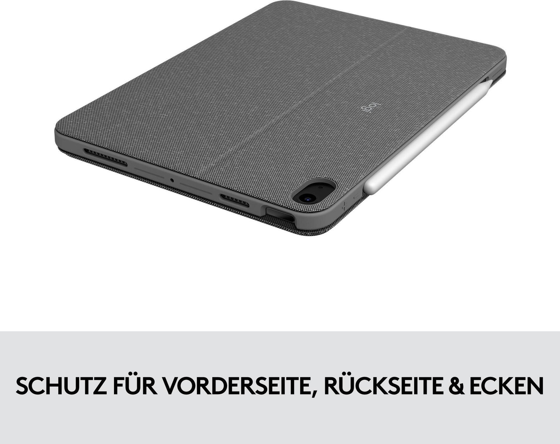 Купить Logitech Combo Touch - Tastatur und Foliohülle - mit Trackpad - hintergrundbeleuchtet - Apple Smart connector - QWERTY - GB - Oxford Gray - für Apple 10.9"  iPad Air (4. Generation) (920-010303) в магазине wardena.ru