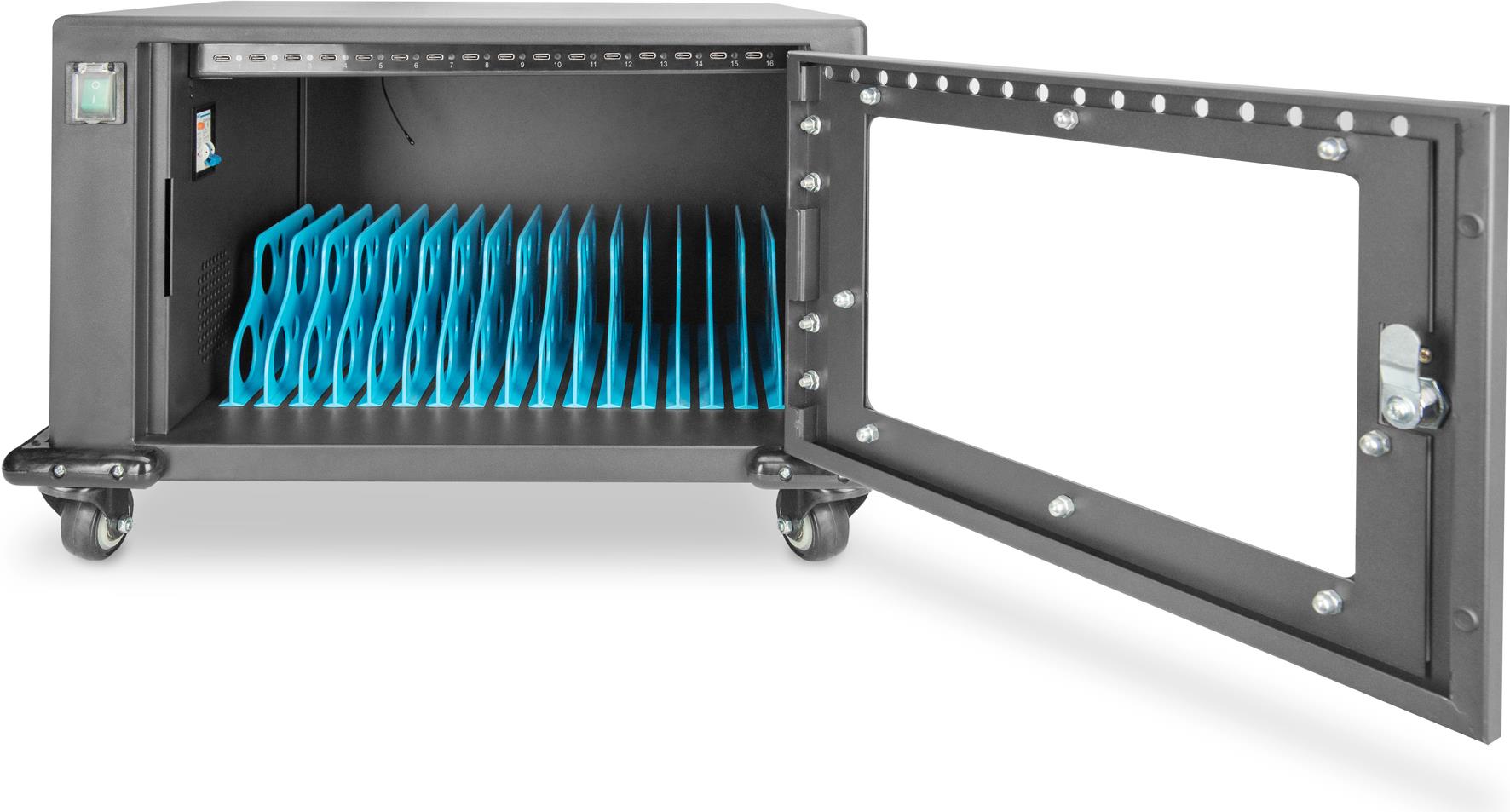 Купить Digitus Mobiler Ladeschrank für Tablets bis 14 Zoll - Schrank zur Verwaltung tragbarer Geräte - Schwarz - Tisch/Bank - Flur - 33 cm - Einzelbild - Seitenöffnung (DN-45007) в магазине wardena.ru