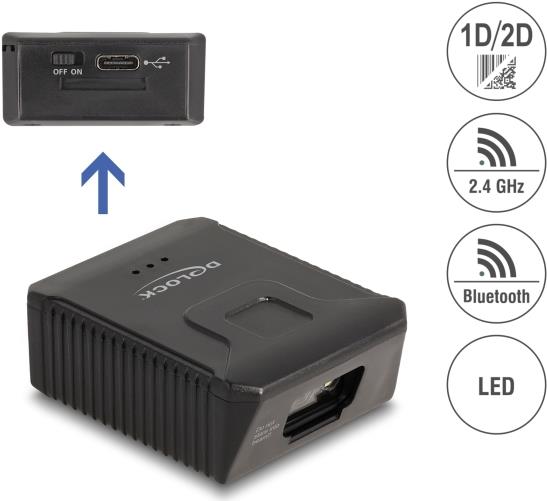 Купить Delock Wearable Barcode Scanner 1D und 2D mit 2,4 GHz oder Bluetooth - für Handschuh 90606 und 90609 (90605) в магазине wardena.ru