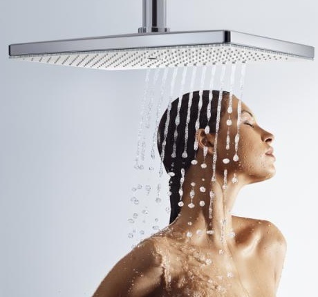 Купить Hansgrohe Rainmaker Select Верхний душ 460 3jet EcoSmart 9 л/мин с потолочным подсоединением хром-белый матовый 24016400 в магазине wardena.ru