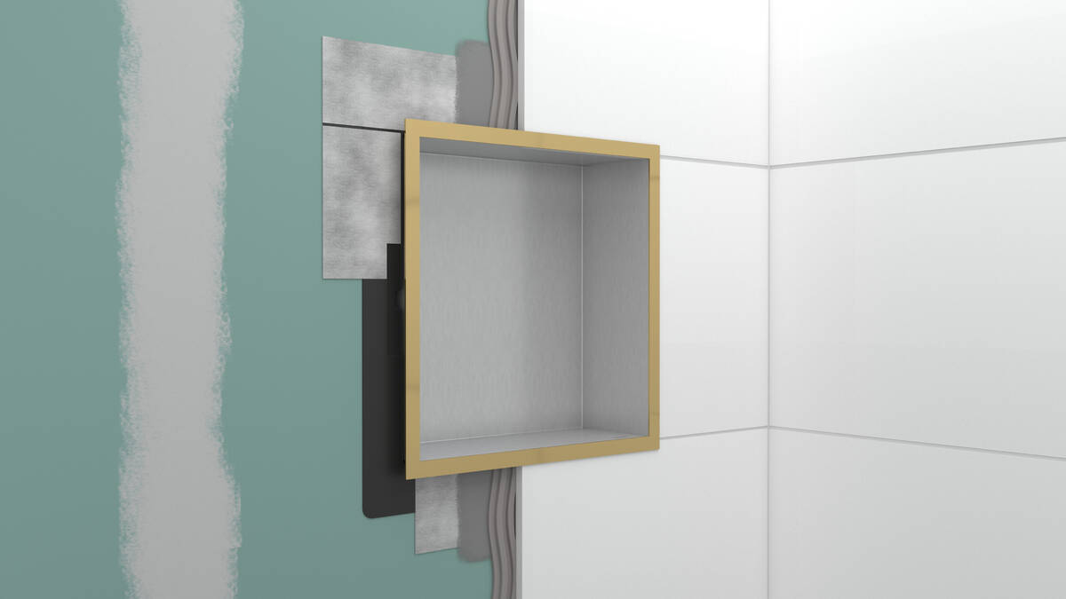 Купить Hansgrohe XtraStoris Individual Встраиваемая в нишу полка 300/300/100 золото 56099990 в магазине wardena.ru