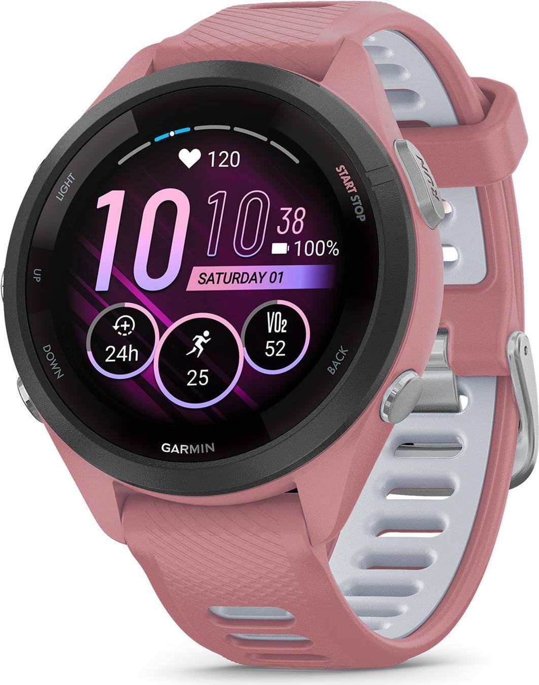 Купить Garmin Forerunner 265S - 42 mm - Light Pink - intelligente Uhr mit Band - Silikon - Light Pink/Powder Gray - Handgelenkgröße: 115-178 mm - Anzeige 2,81 cm (1.1") - 8GB - Bluetooth, Wi-Fi, ANT+ - 39 g (010-02810-15) в магазине wardena.ru