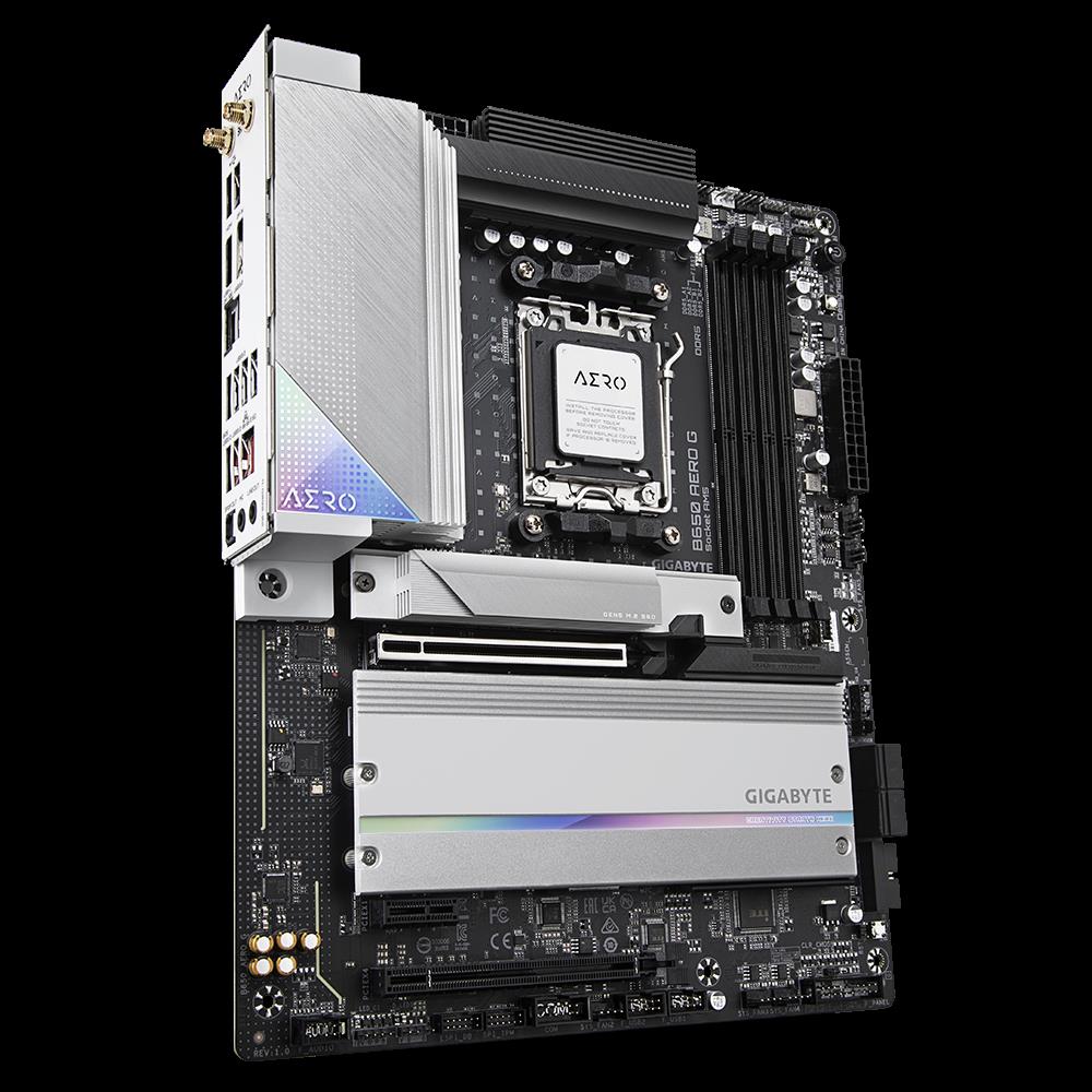 Купить Gigabyte B650 AERO G - 1.0 - Motherboard - ATX - Socket AM5 - AMD B650 Chipsatz - USB 3.2 Gen 1, USB 3.2 Gen 2, USB-C 3.2 Gen2, USB-C 3.2 Gen 2x2 - 2.5 Gigabit LAN, Bluetooth, Wi-Fi - Onboard-Grafik (CPU erforderlich) - в магазине wardena.ru