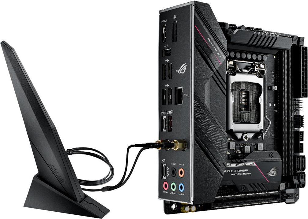 Купить ASUS ROG STRIX B560-I GAMING WIFI - Motherboard - Mini-ITX - LGA1200-Sockel - B560 - USB-C Gen2, USB 3.2 Gen 1, USB 3.2 Gen 2, USB-C Gen 2x2 - 2.5 Gigabit LAN, Wi-Fi - Onboard-Grafik (CPU erforderlich) - HD Audio (8-Kana (90MB16Y0-M0EAY0) в магазине wardena.ru