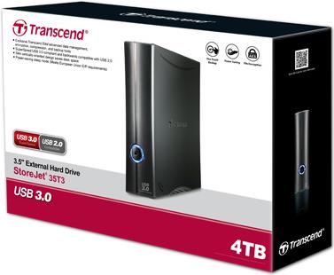 Купить Transcend StoreJet 35T3 - Festplatte - 4TB - extern (Stationär) - 8,9 cm (3.5") - USB3.0 - 256-Bit-AES (TS4TSJ35T3) в магазине wardena.ru