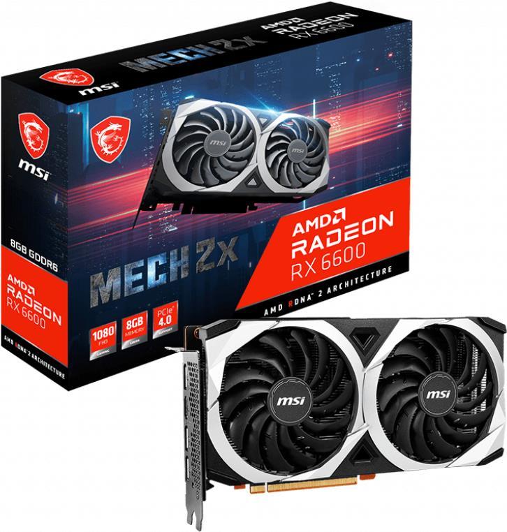 Купить MSI Radeon RX 6600 MECH 2X 8G - Grafikkarten - Radeon RX 6600 - 8GB GDDR6 - PCIe 4,0 x8 - HDMI, 3 x DisplayPort (V502-035R) в магазине wardena.ru