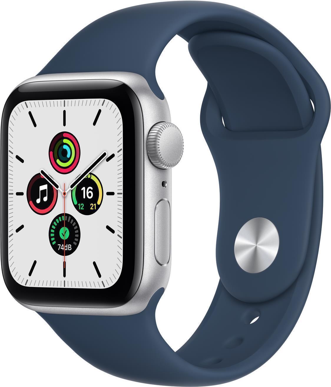 Купить Apple Watch SE (GPS) - 40 mm - Aluminium, Silber - intelligente Uhr mit Sportband - Flouroelastomer - abyss blue - Bandgröße: regelmäßig - 32GB - Wi-Fi, Bluetooth - 30,49 g (MKNY3FD/A) в магазине wardena.ru