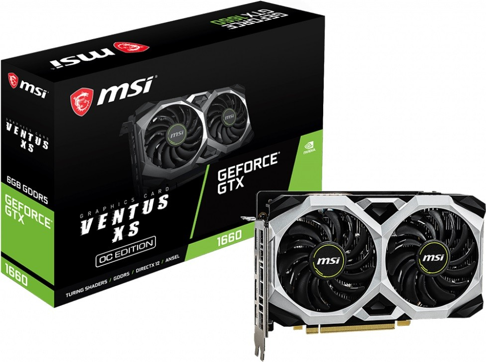 Купить MSI GTX 1660 VENTUS XS 6G OC - Grafikkarten - GF GTX 1660 - 6 GB GDDR5 - PCIe 3.0 x16 - HDMI, 3 x DisplayPort (V379-013R) в магазине wardena.ru