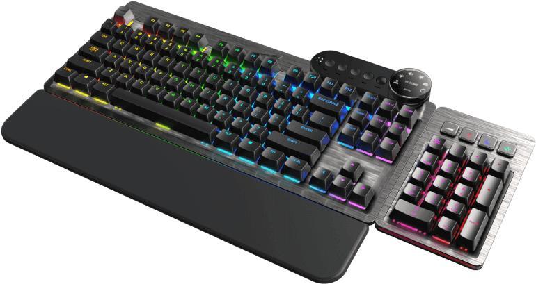 Купить Mountain Everest Max - Tastatur - mit Mediendock - Hintergrundbeleuchtung - USB-C - QWERTZ - Deutsch - Tastenschalter: CHERRY MX Red - gunmetal-grau (MG-EVK1G-CR1-DE) в магазине wardena.ru