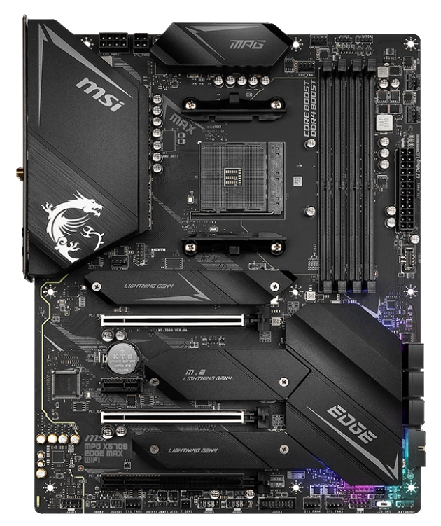 Купить MSI MPG X570S EDGE MAX WIFI - Motherboard - ATX - Socket AM4 - AMD X570 Chipsatz - USB-C Gen2, USB 3.2 Gen 1, USB 3.2 Gen 2 - 2.5 Gigabit LAN, Wi-Fi, Bluetooth - Onboard-Grafik (CPU erforderlich) - HD Audio (8-Kanal) (7D53-003R) в магазине wardena.ru