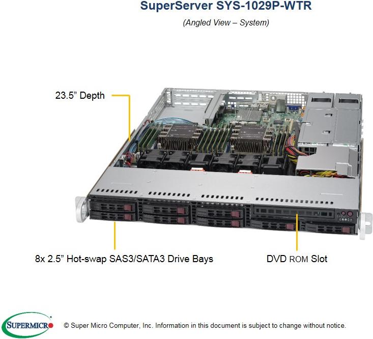 Купить Super Micro Supermicro SuperServer 1029P-WTR - Server - Rack-Montage - 1U - zweiweg - RAM 0GB - SATA - Hot-Swap 6,4 cm (2.5") - kein HDD - AST2500 - GigE - Monitor: keiner (SYS-1029P-WTR) в магазине wardena.ru