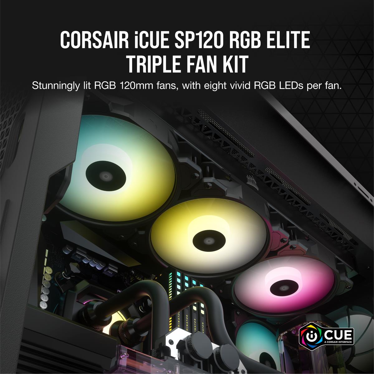 Купить CORSAIR iCUE SP120 RGB ELITE - System Schrank-Gebläseset - 120 mm (Packung mit 3) (CO-9050109-WW) в магазине wardena.ru