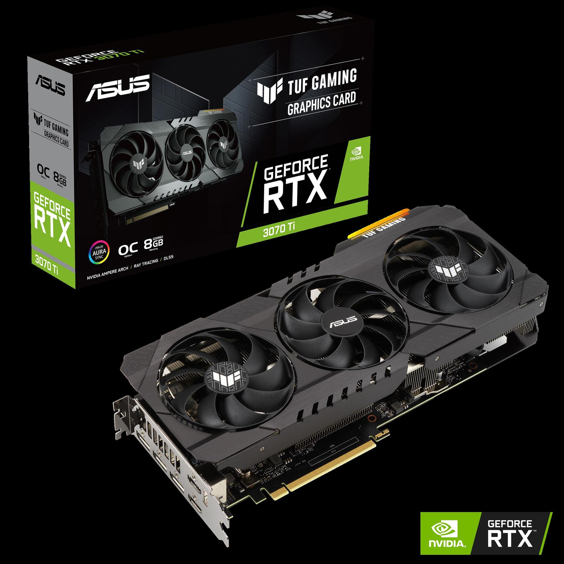 Купить ASUS TUF-RTX3070TI-O8G-GAMING - OC Edition - Grafikkarten - GF RTX 3070 Ti - 8 GB GDDR6X - PCIe 4.0 - 2 x HDMI, 3 x DisplayPort (90YV0GY0-M0NA00) в магазине wardena.ru