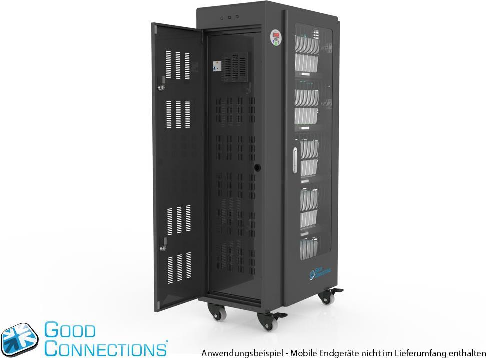 Купить Good Connections - Wagen (synchronisieren, laden und unter UV-Licht reinigen) - für 65 Tablets - verriegelbar - Aluminium, Stahl, Acryl - Schwarz - Ausgang: 5 V (PCT01-A65S) в магазине wardena.ru