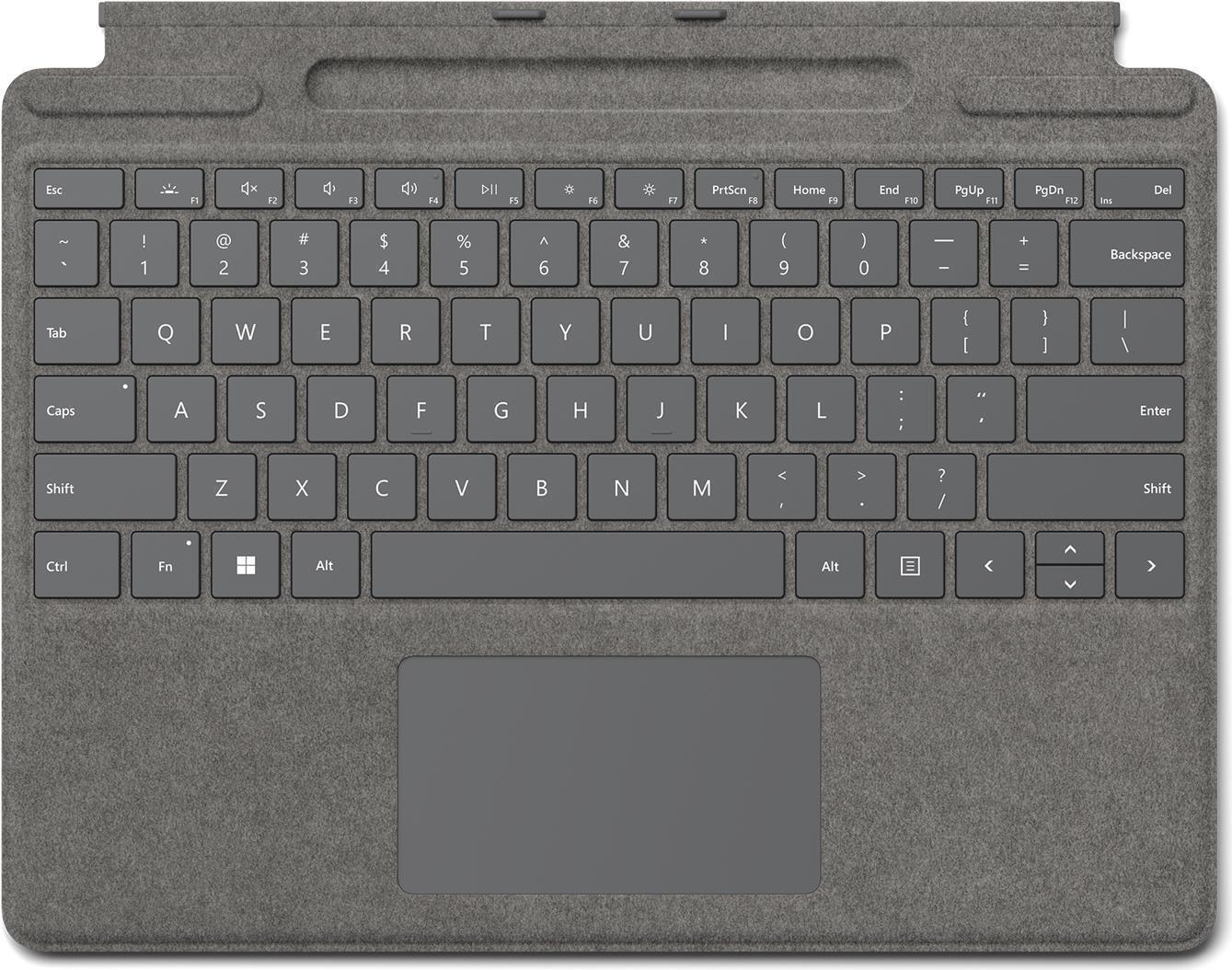 Купить Microsoft Surface Pro Signature Keyboard - Tastatur - mit Touchpad, Beschleunigungsmesser, Surface Slim Pen 2 Ablage- und Ladeschale - AZERTY - Belgien - Platin - kommerziell - für Surface Pro 8 (8XB-00066) в магазине wardena.ru